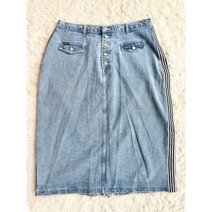 90’s Revolt Side Stripe Denim Maxi Skirt size 20